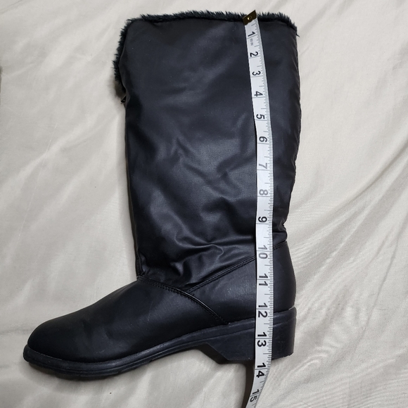 Trotters Women's Black Winter Fur Lined Zip Calf Boots Size 8 - Picture 8 of 8